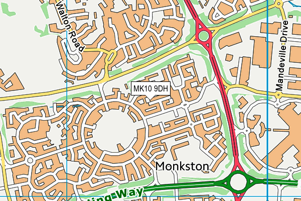 MK10 9DH map - OS VectorMap District (Ordnance Survey)