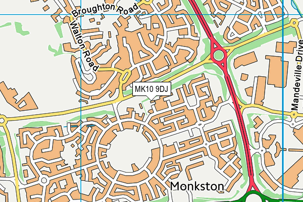 MK10 9DJ map - OS VectorMap District (Ordnance Survey)