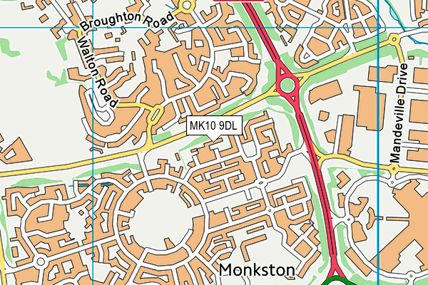 MK10 9DL map - OS VectorMap District (Ordnance Survey)