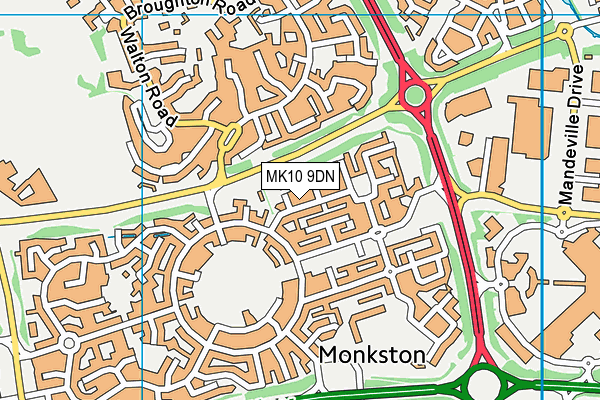 MK10 9DN map - OS VectorMap District (Ordnance Survey)