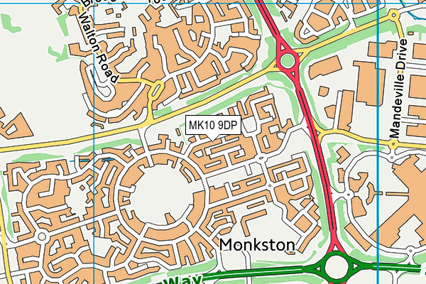 MK10 9DP map - OS VectorMap District (Ordnance Survey)