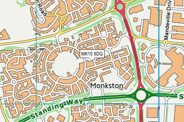 MK10 9DQ map - OS VectorMap District (Ordnance Survey)