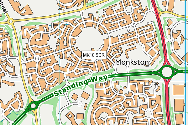 MK10 9DR map - OS VectorMap District (Ordnance Survey)