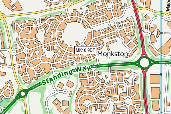 MK10 9DT map - OS VectorMap District (Ordnance Survey)