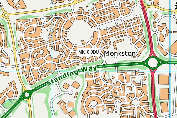 MK10 9DU map - OS VectorMap District (Ordnance Survey)