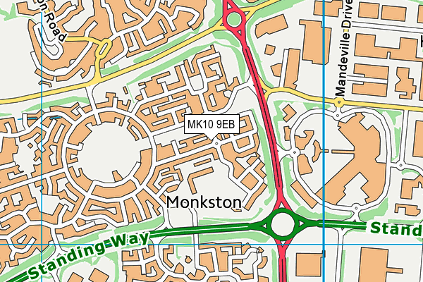 MK10 9EB map - OS VectorMap District (Ordnance Survey)