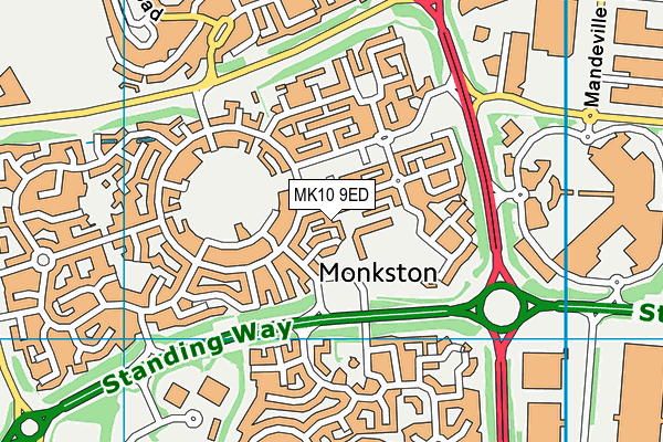MK10 9ED map - OS VectorMap District (Ordnance Survey)