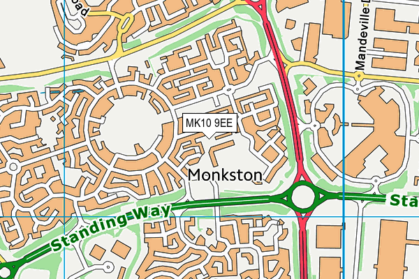 MK10 9EE map - OS VectorMap District (Ordnance Survey)