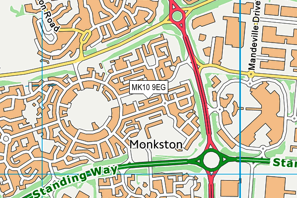 MK10 9EG map - OS VectorMap District (Ordnance Survey)