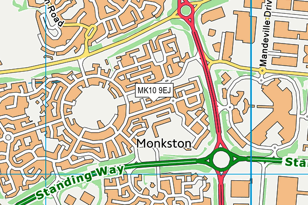 MK10 9EJ map - OS VectorMap District (Ordnance Survey)