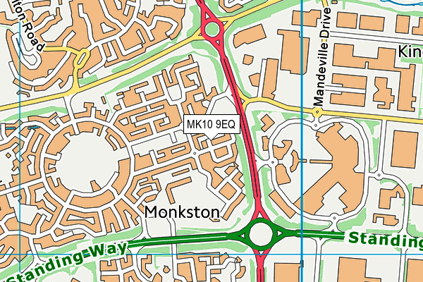 MK10 9EQ map - OS VectorMap District (Ordnance Survey)