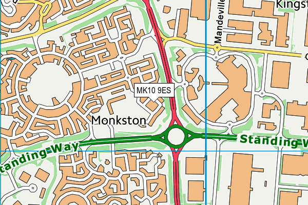 MK10 9ES map - OS VectorMap District (Ordnance Survey)