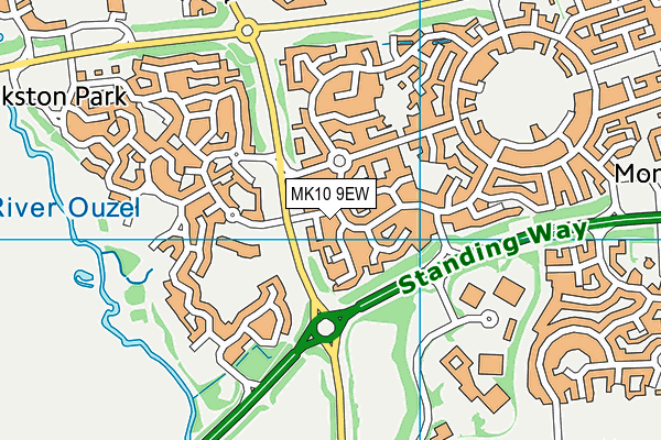 MK10 9EW map - OS VectorMap District (Ordnance Survey)