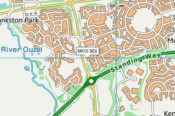MK10 9EX map - OS VectorMap District (Ordnance Survey)