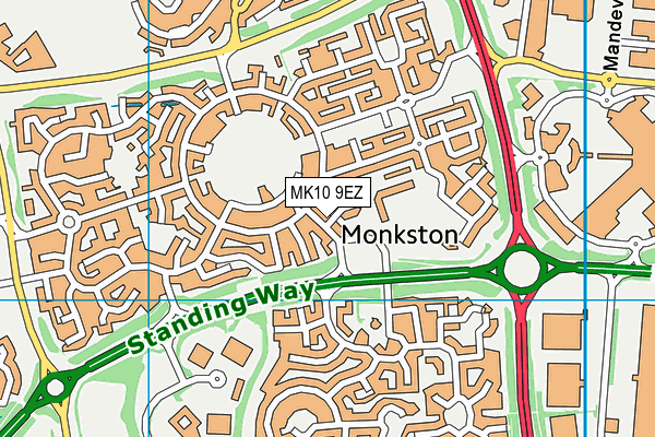 MK10 9EZ map - OS VectorMap District (Ordnance Survey)