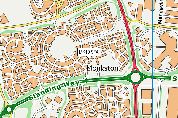 MK10 9FA map - OS VectorMap District (Ordnance Survey)