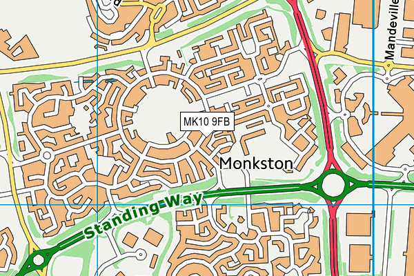 MK10 9FB map - OS VectorMap District (Ordnance Survey)