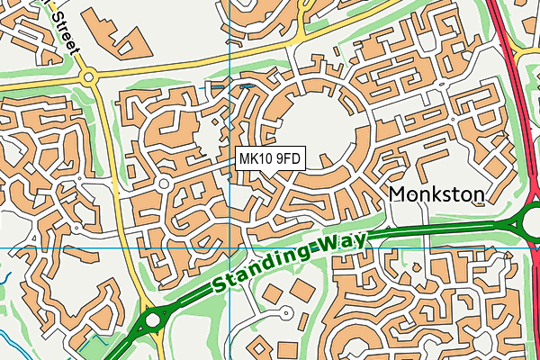 MK10 9FD map - OS VectorMap District (Ordnance Survey)