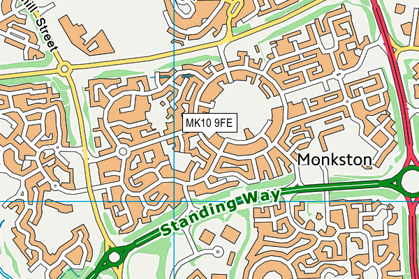 MK10 9FE map - OS VectorMap District (Ordnance Survey)