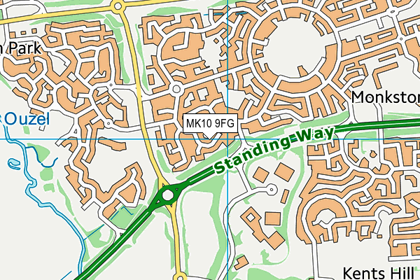 MK10 9FG map - OS VectorMap District (Ordnance Survey)