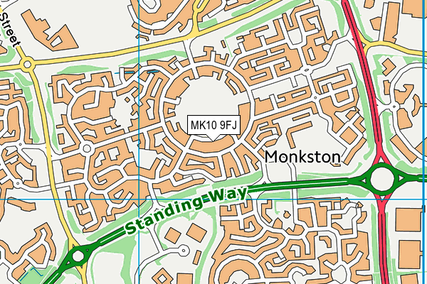 Monkston Community Centre And Sports Pavilion map (MK10 9FJ) - OS VectorMap District (Ordnance Survey)