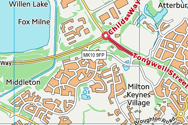 MK10 9FP map - OS VectorMap District (Ordnance Survey)