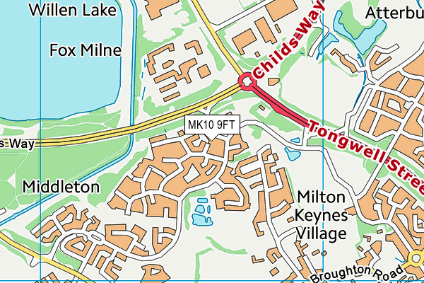 MK10 9FT map - OS VectorMap District (Ordnance Survey)