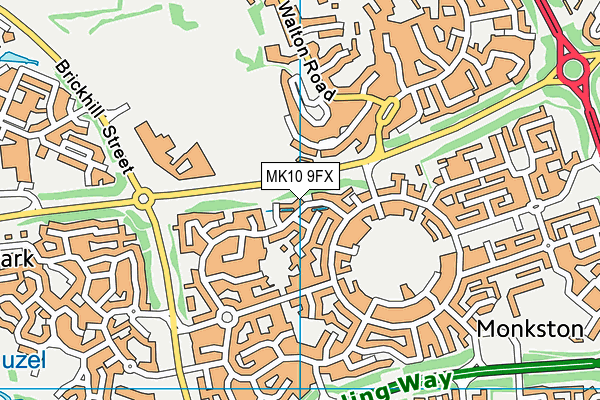 MK10 9FX map - OS VectorMap District (Ordnance Survey)