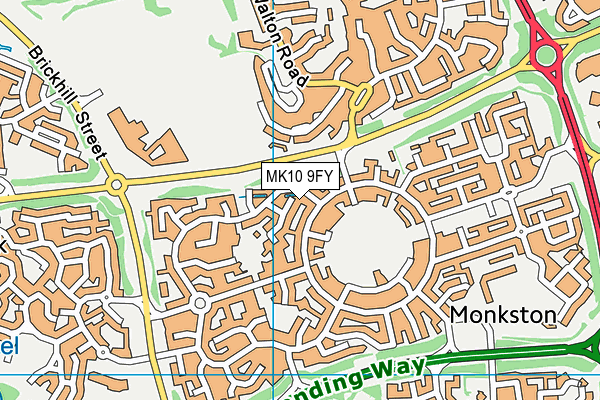 MK10 9FY map - OS VectorMap District (Ordnance Survey)
