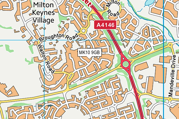 MK10 9GB map - OS VectorMap District (Ordnance Survey)