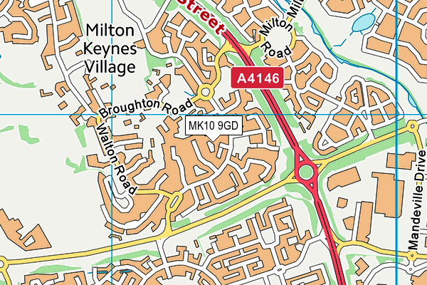 MK10 9GD map - OS VectorMap District (Ordnance Survey)