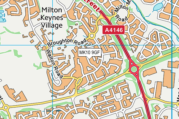 MK10 9GF map - OS VectorMap District (Ordnance Survey)