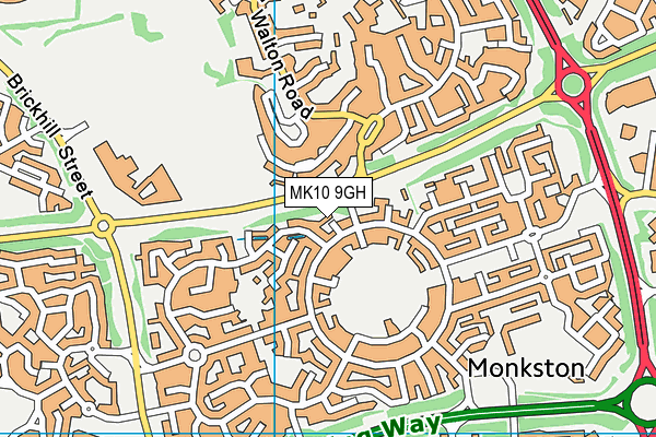 MK10 9GH map - OS VectorMap District (Ordnance Survey)