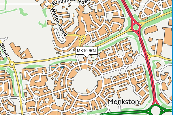 MK10 9GJ map - OS VectorMap District (Ordnance Survey)