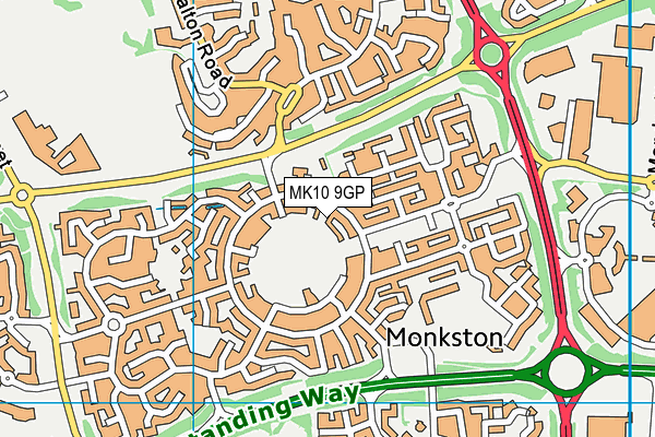 MK10 9GP map - OS VectorMap District (Ordnance Survey)