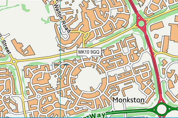 MK10 9GQ map - OS VectorMap District (Ordnance Survey)