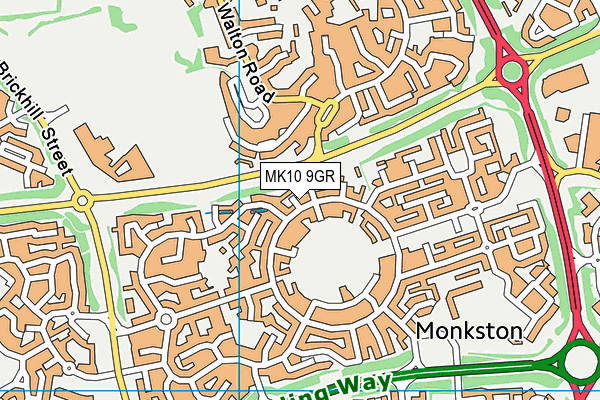 MK10 9GR map - OS VectorMap District (Ordnance Survey)