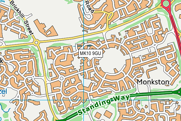 MK10 9GU map - OS VectorMap District (Ordnance Survey)