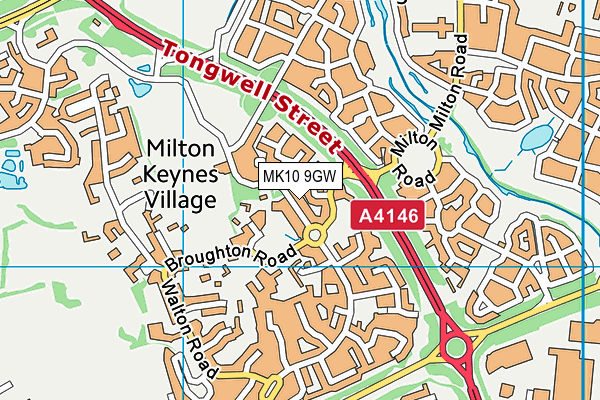 MK10 9GW map - OS VectorMap District (Ordnance Survey)