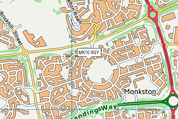 MK10 9GY map - OS VectorMap District (Ordnance Survey)