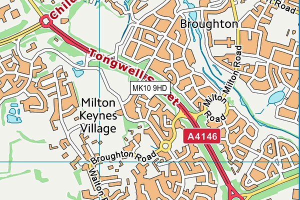 MK10 9HD map - OS VectorMap District (Ordnance Survey)