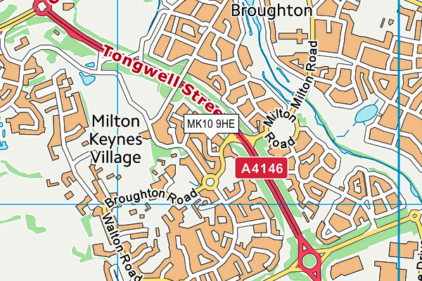 MK10 9HE map - OS VectorMap District (Ordnance Survey)