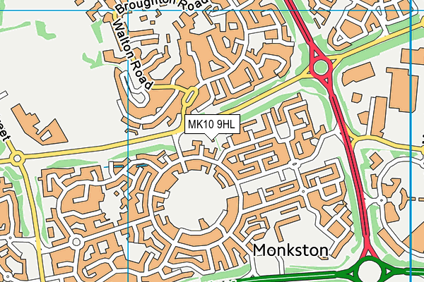 MK10 9HL map - OS VectorMap District (Ordnance Survey)