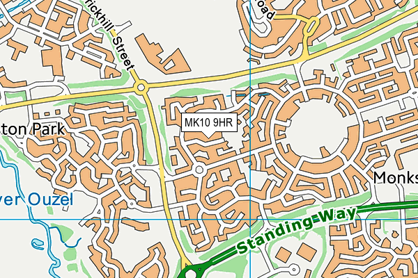 MK10 9HR map - OS VectorMap District (Ordnance Survey)