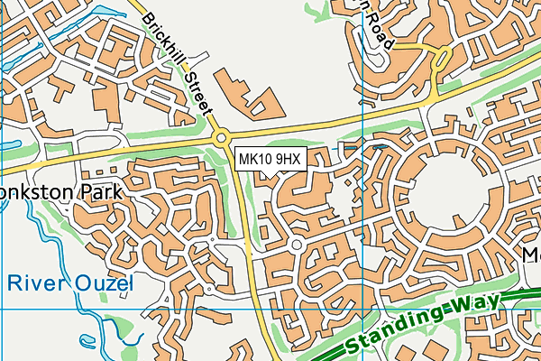 MK10 9HX map - OS VectorMap District (Ordnance Survey)