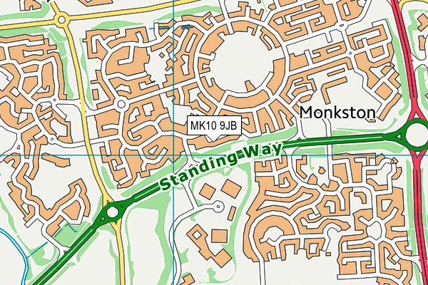 MK10 9JB map - OS VectorMap District (Ordnance Survey)