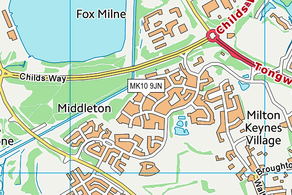 MK10 9JN map - OS VectorMap District (Ordnance Survey)