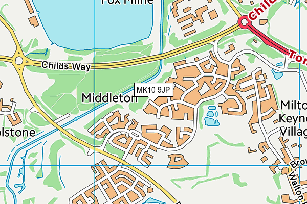 MK10 9JP map - OS VectorMap District (Ordnance Survey)