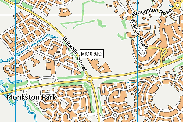 Oakgrove School map (MK10 9JQ) - OS VectorMap District (Ordnance Survey)