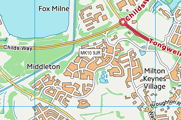 MK10 9JR map - OS VectorMap District (Ordnance Survey)